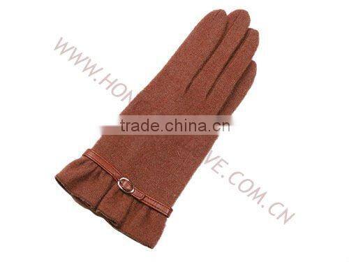 HS119 ladies winter studded leather gloves