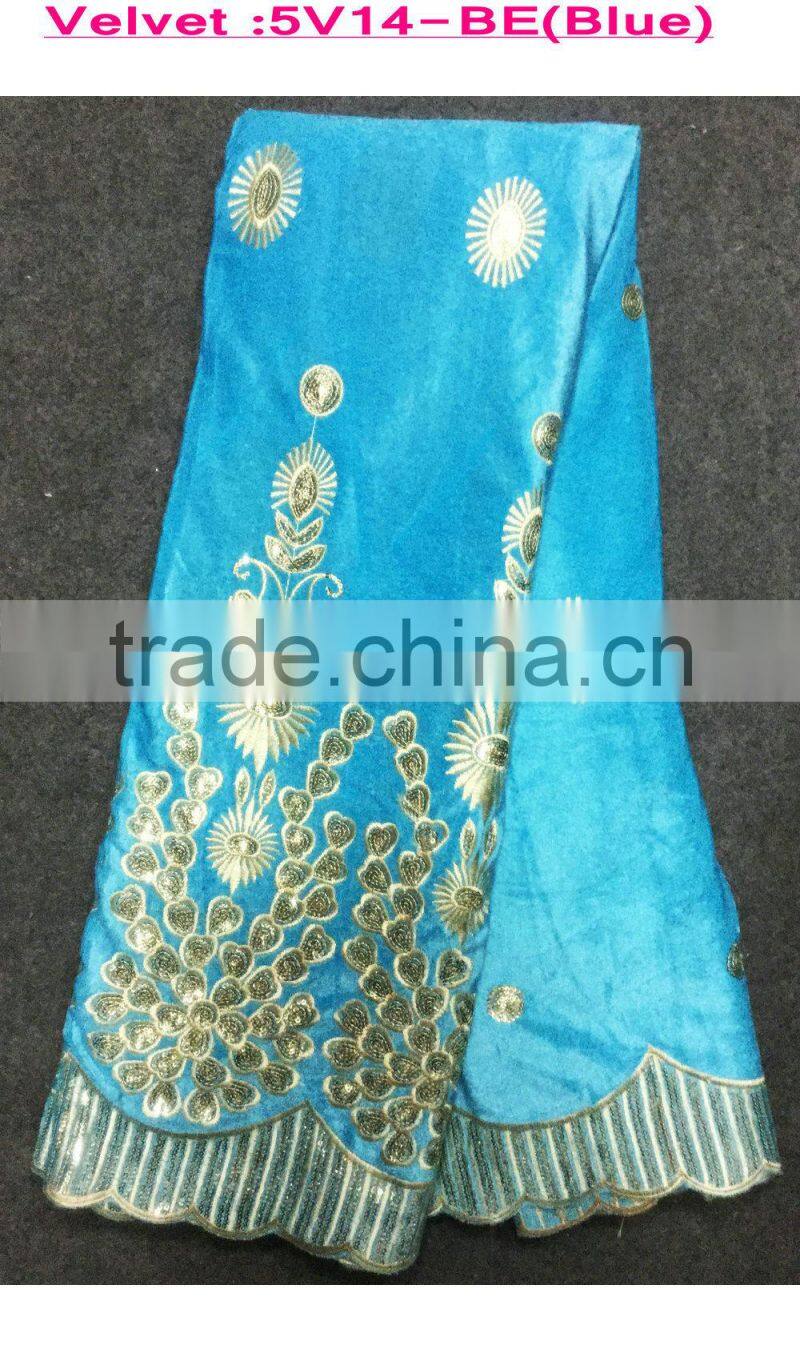 Wholesale Retail Nigeria African velvet ladies suits lace for women dresses