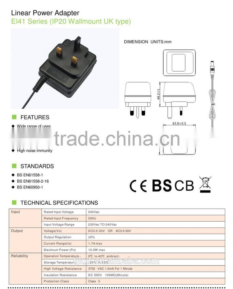 With 2-year product warranty CE, ROHS, TUV approved waterproof ac dc adaptor class 2 transformer