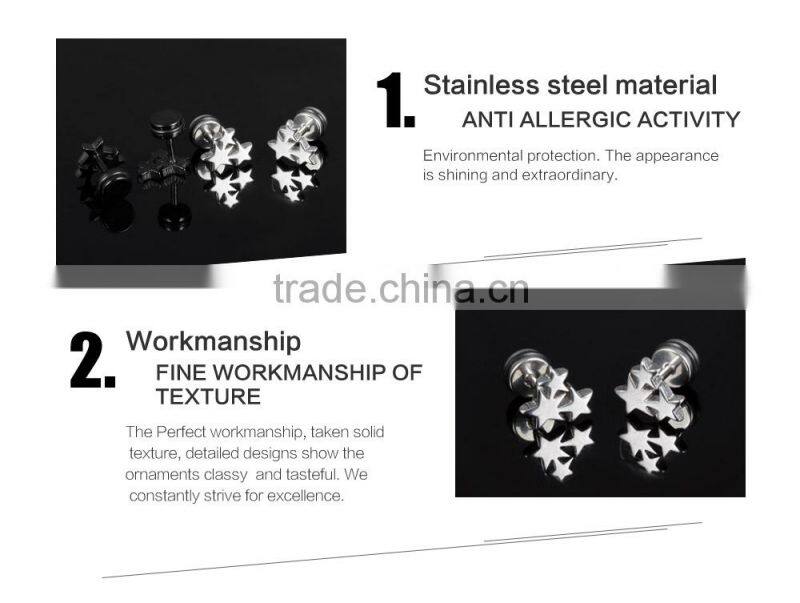 Fashion Jewelry And Accessories Three Star Gold European Style Earrings