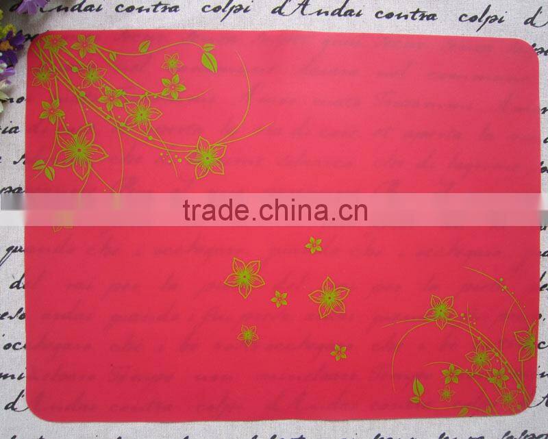 eco-friendly beautiful 46x32cm customize silicone table mat