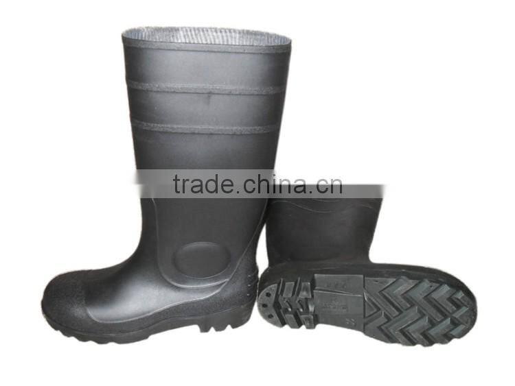 White PVC rain shoes with steel toe,safety rain boots