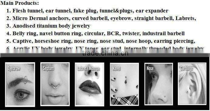 Hot Sale Fashionable BCR Black Plated Nose Ring Fancy Eyebrow Ring Body Piercing Jewelry