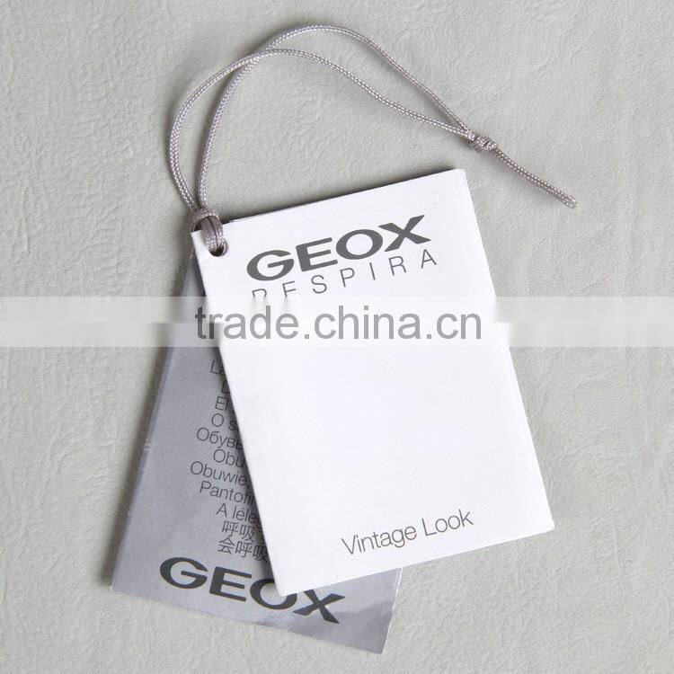 washing care instruction paper card hangtag for shoes
