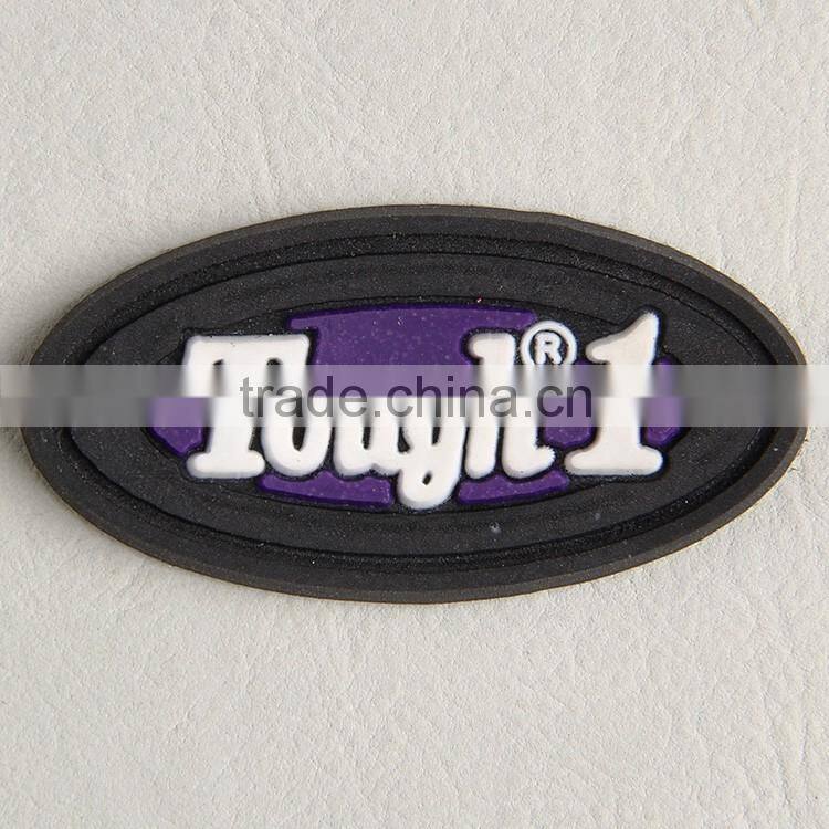 Eqxquisite quality garment accessory designer branding cloth soft pvc raised rubber label manufacturer