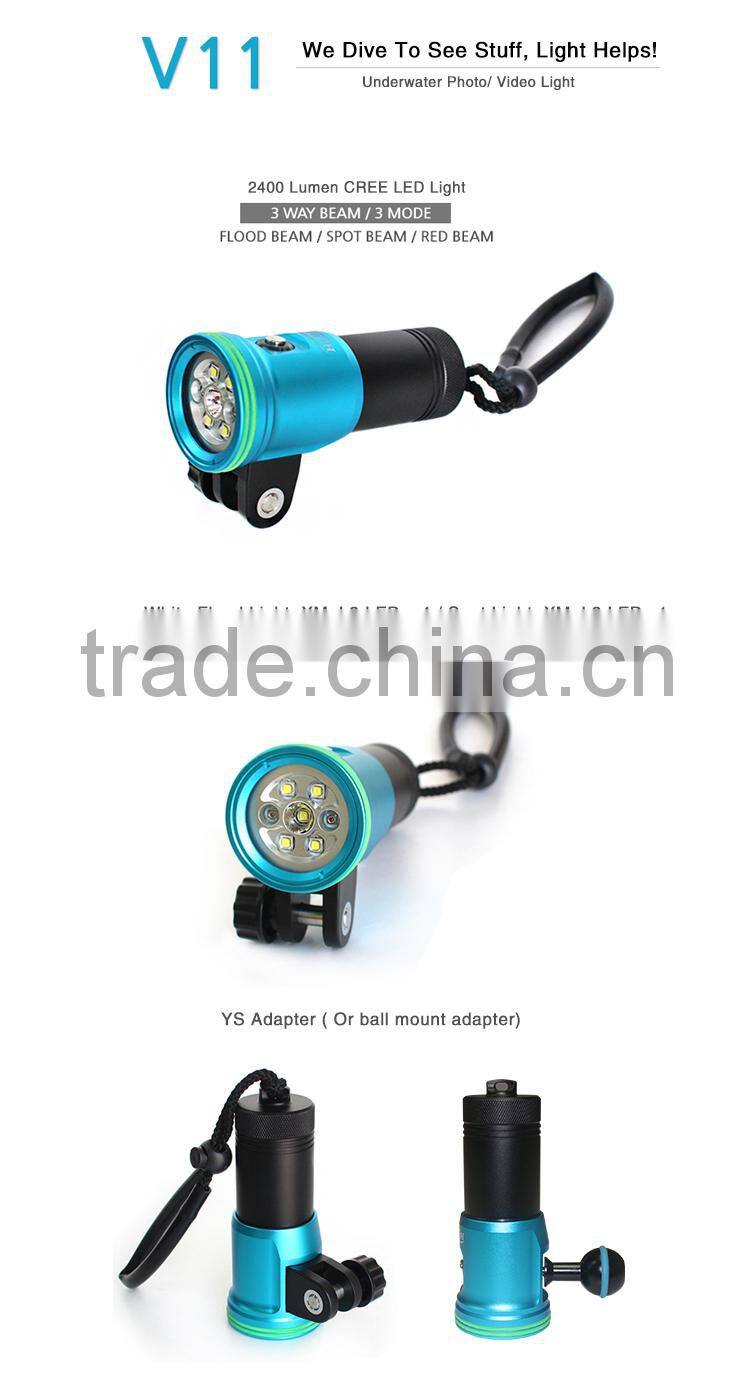2015 Rechargeable Led Scuba Diving and Waterproof Torch For Underwater Explore