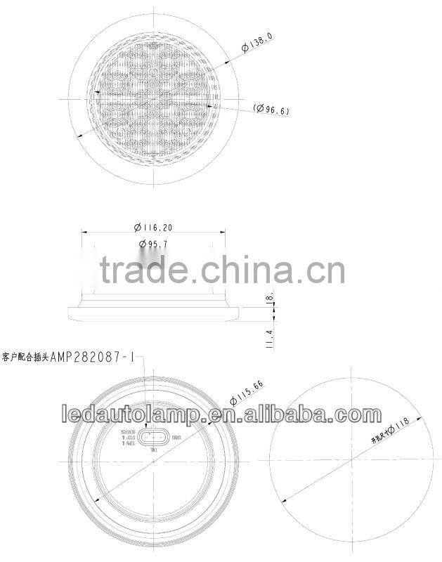 High Quality 4 Inch Round LED Trailer Truck Reverse Lamp