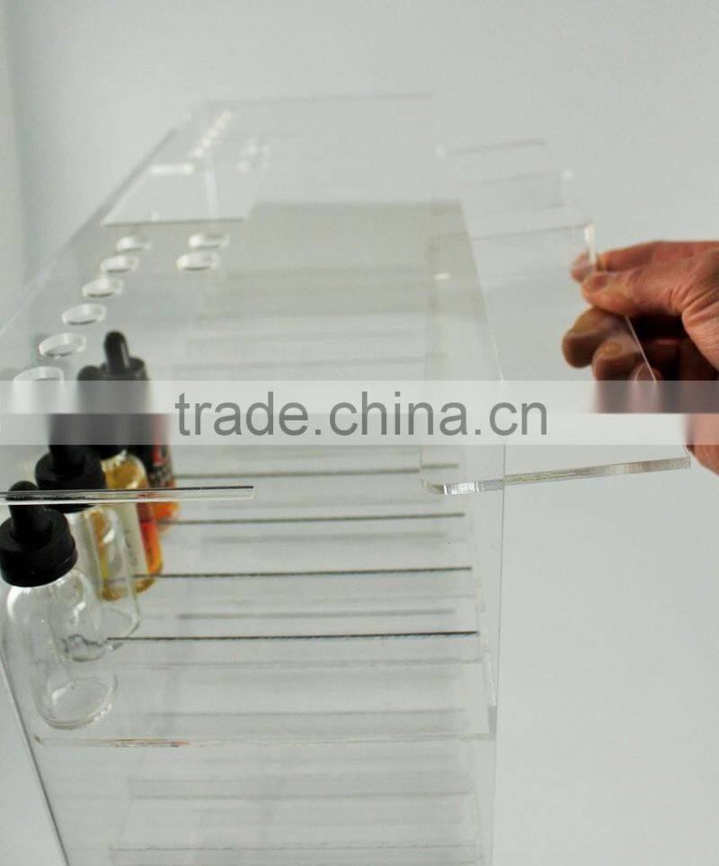 5 tiers clear acrylic e-liquid display,e-liquid juice acrylic display stand shenzhen factory