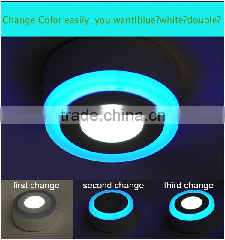 Factory Price!! 2016 new product Double color changing round square ceiling led light,led panel light square,led panel