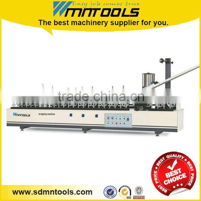 Wood profile wrapping machine