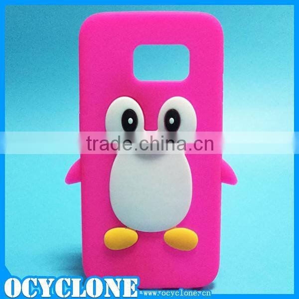 cartoon lovely QQ Penguin Design for Samsung Galaxy S6 Silicone back case