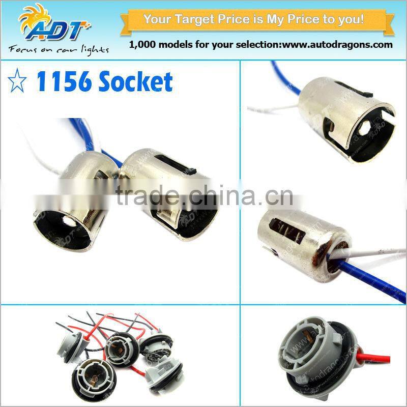 1156 lamp socket base holder with 2 cables