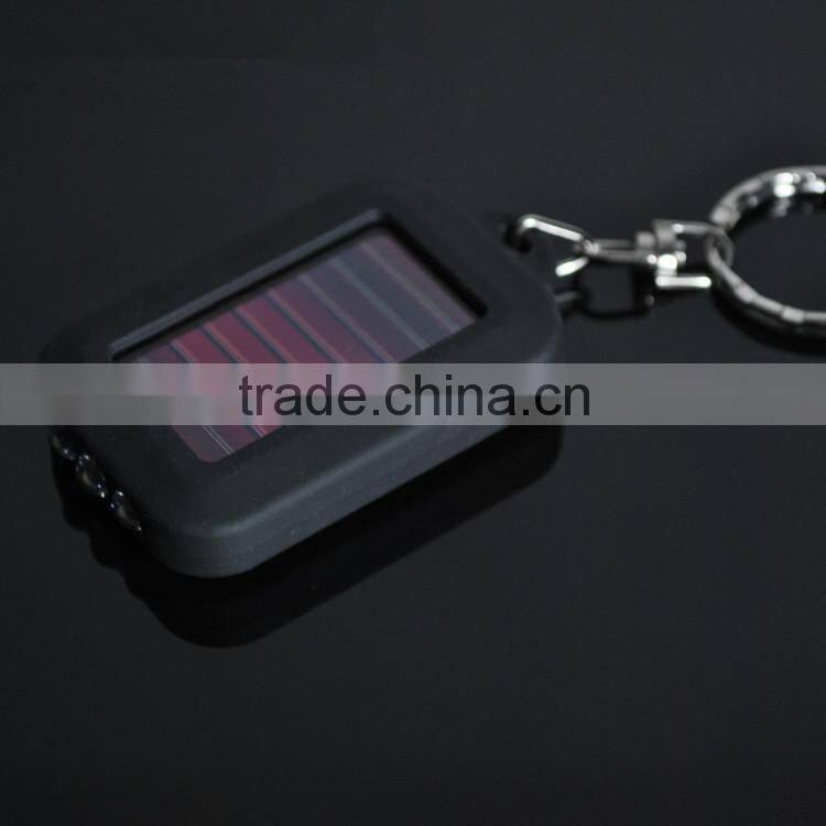 Factory direct cheap solar flashlight keychain custom promotional gifts