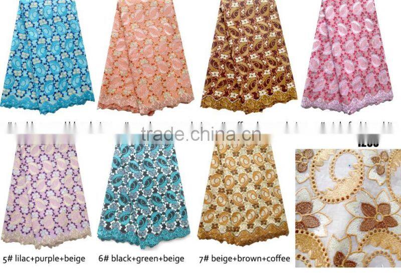 2016 Top sale Fashion Heavy high quality African Lace Fabric Swiss Voile Lace