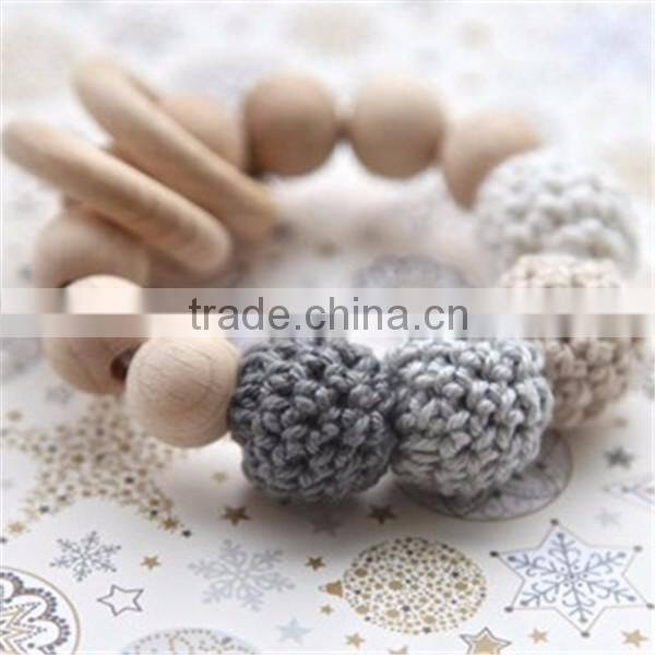 Organic baby cotton yarn Natural teething beads