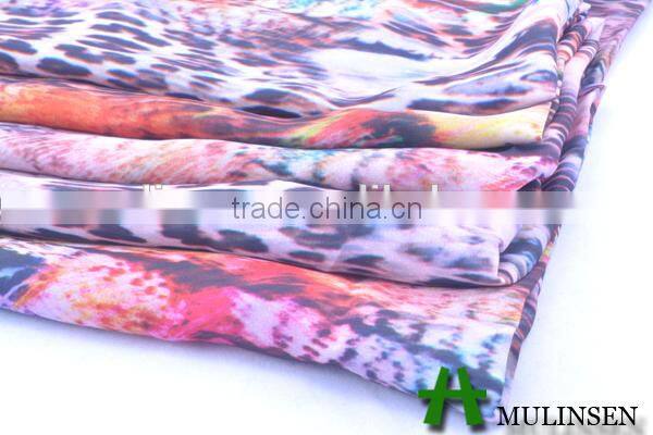 Mulinsen textile 2015 hotsale printed polyester peach skin fabric