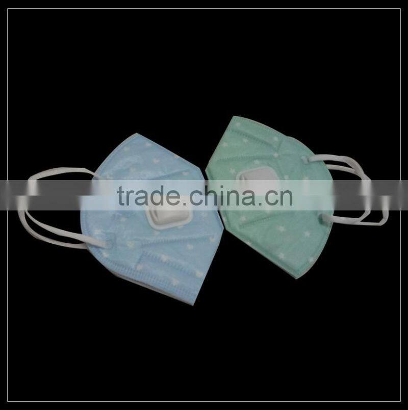 Yellow spunlace nonwoven C-shape protective face mask with valve