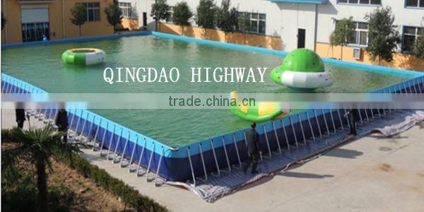 50M length Giant Collapsible steel frame canvas pool for adult and kids