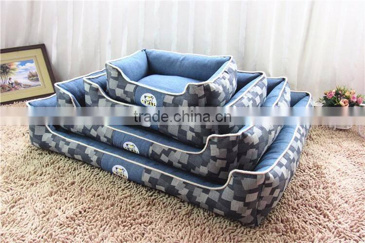 Luxury pet bed Unpick and wash jacquard denim