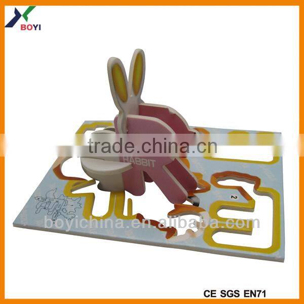 2014 new intelligence toy rabbit alphabet animals puzzles kids 3d puzzle
