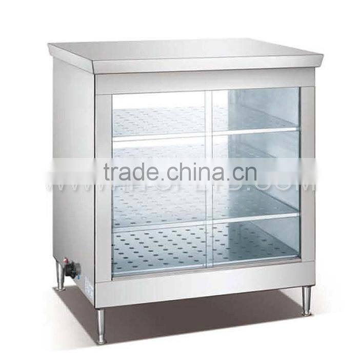 Glass food warmer showcase