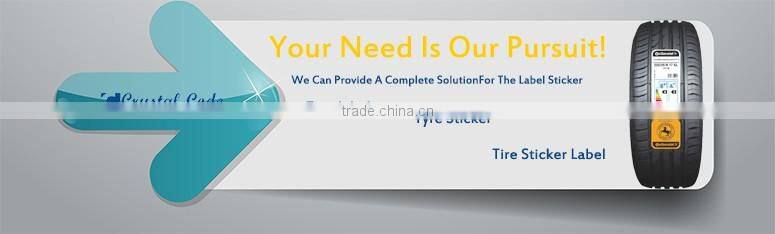 Custom PP type labels self adhesive tyre stickers rubber tyre label