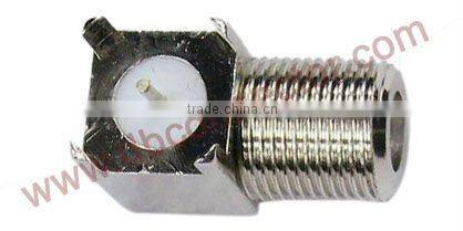 f female right angle bulkhead RF connector for PCB