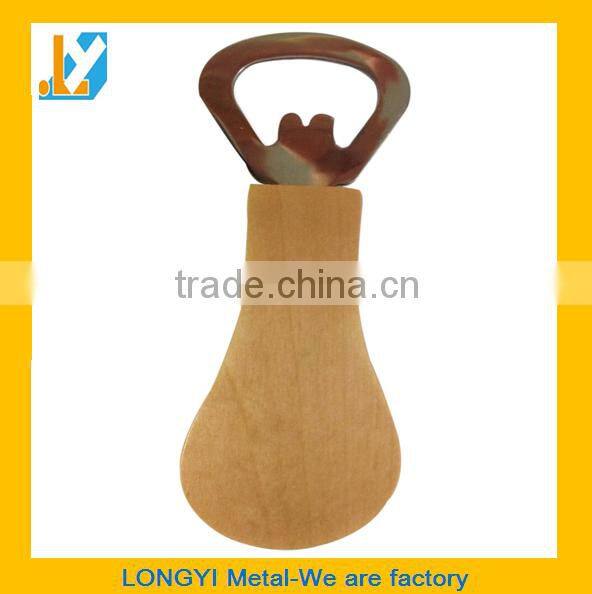 Design your own bottle opener, wooden handle bottle opener with free mold cost, high quality bottle opener