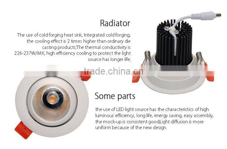 Hottest product in market recessed dimmable best price 10w led downlights