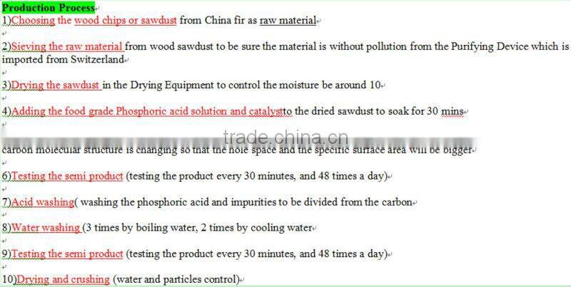 Coal based granular crushed activated carbon for waste water treatment