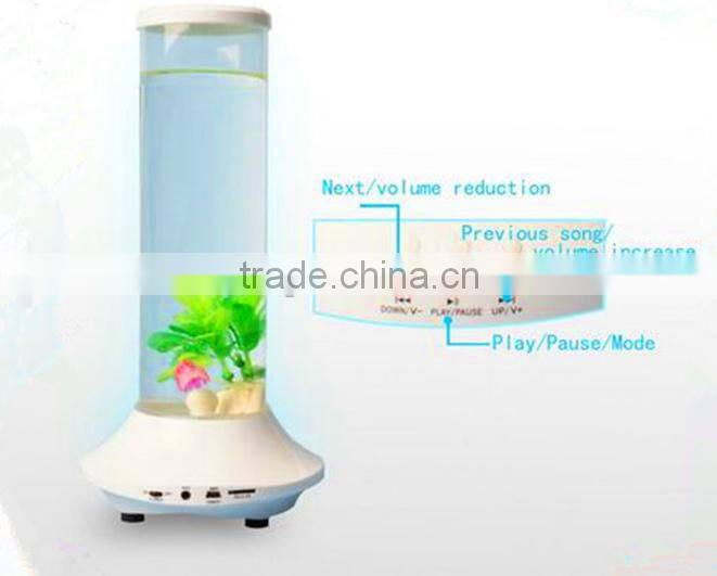 Voice Control LED Pretty Fish Tank Wireless Bluetooth Speaker with Radio