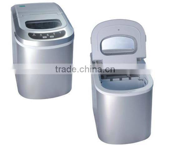 Compact Portable Silver Ice Maker Countertop Ice Cube Maker Machine