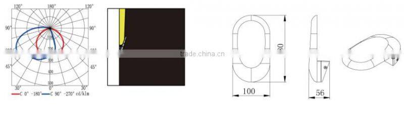 W-003041 1*6W COB LED aluminum fashion style garden wall light,outdoor/indoor wall mounted led light