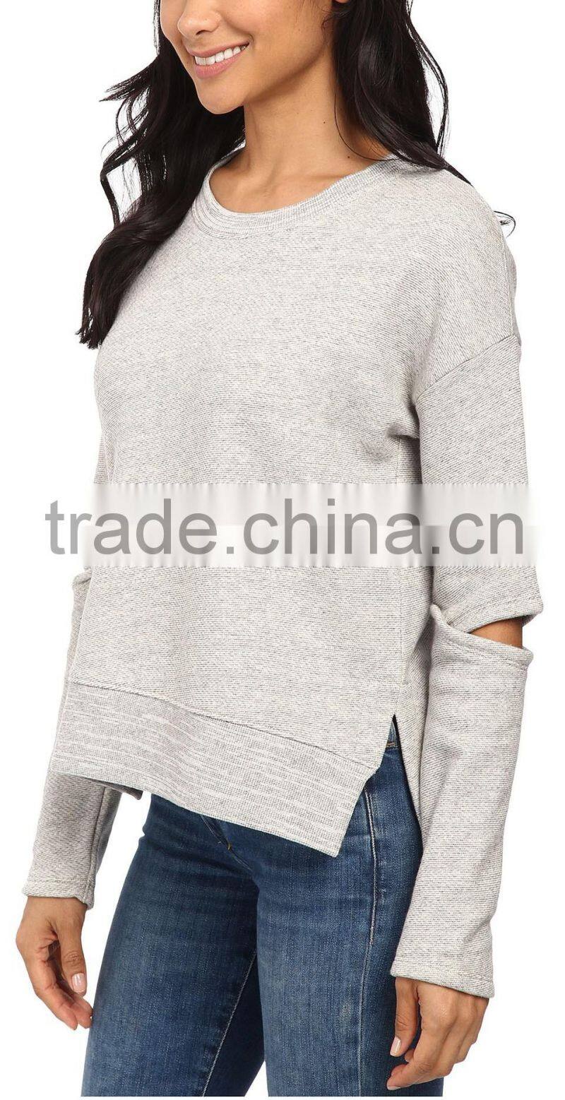 Ramax Custom Women Casual French Terry Crew Neck Sweatshirt Tops