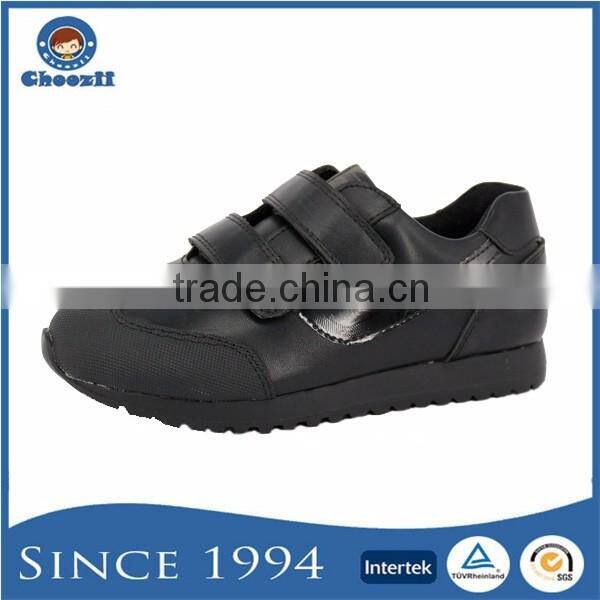 Guangzhou Customized Boys Microfiber Leather No Brand Name Sport School Shoes Without Lace