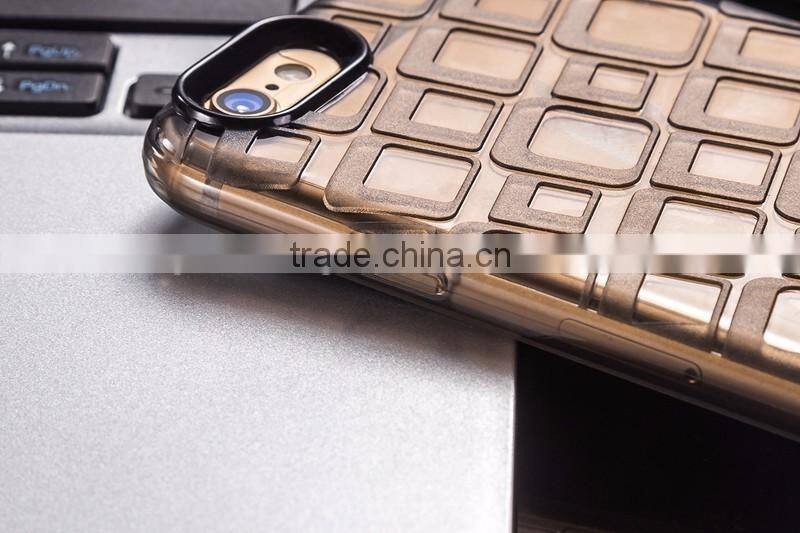 Free sample latest design cube style 3D PC protective lens frame TPU Mobile phone case for IPhone6s case