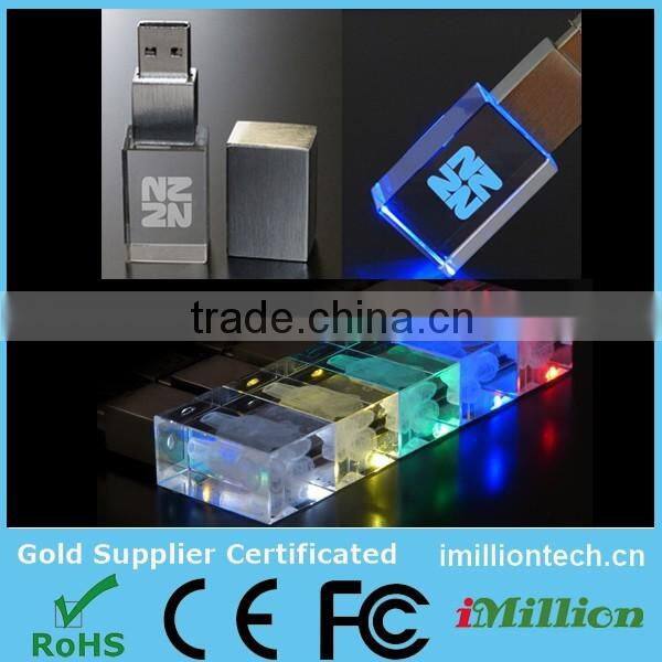 customized service crystal 8gb pendrive with gift box