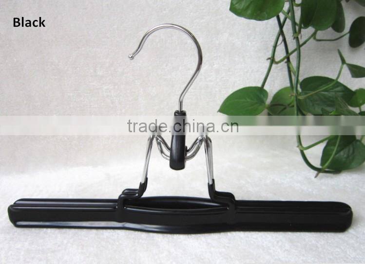 Non Slip Metal Clamp Trouser Hanger, PVC Hair Extension Slack Hanger