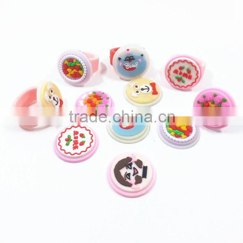 promotional soft pvc finger rings/cute rubber rings/funny cartoon finger rings