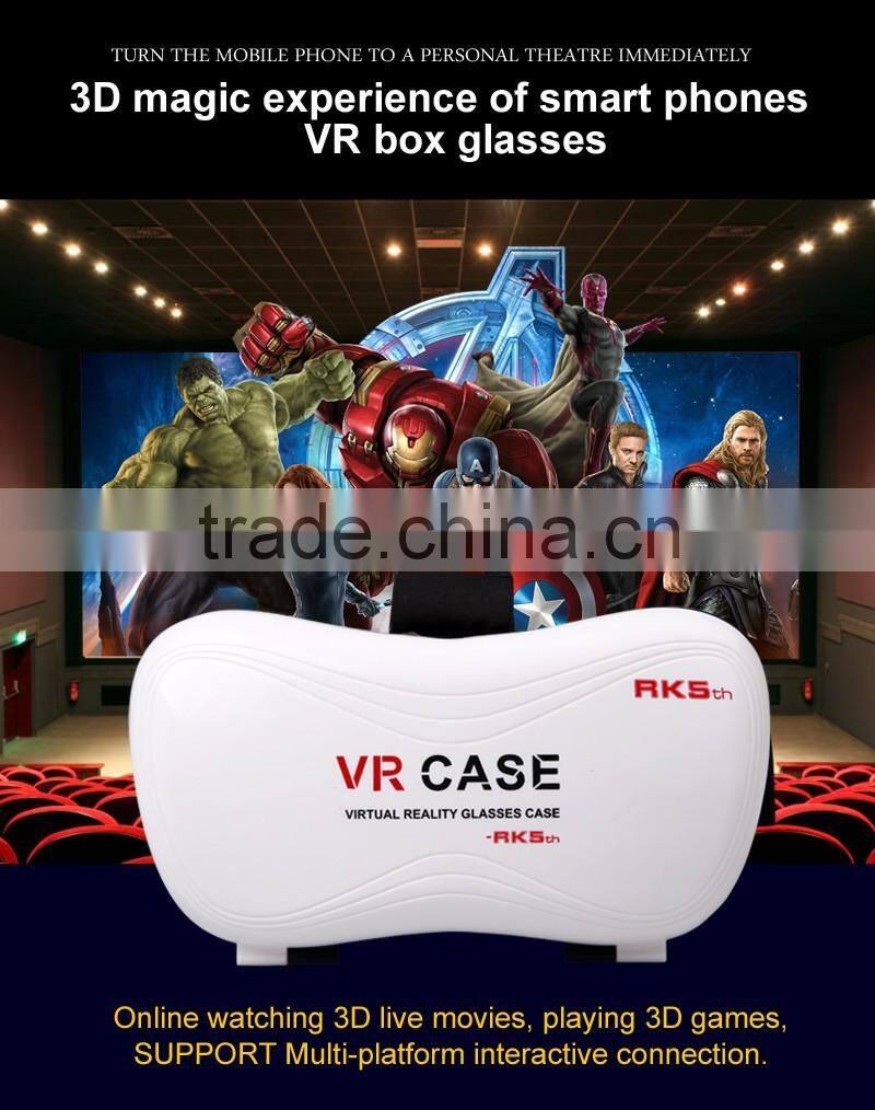 VR BOX 2.0 3D Virtual Reality Glasses, 2016 3D VR Headsets with Bluetooth Remote Controller for 4.7~6 Inch Screen Phones