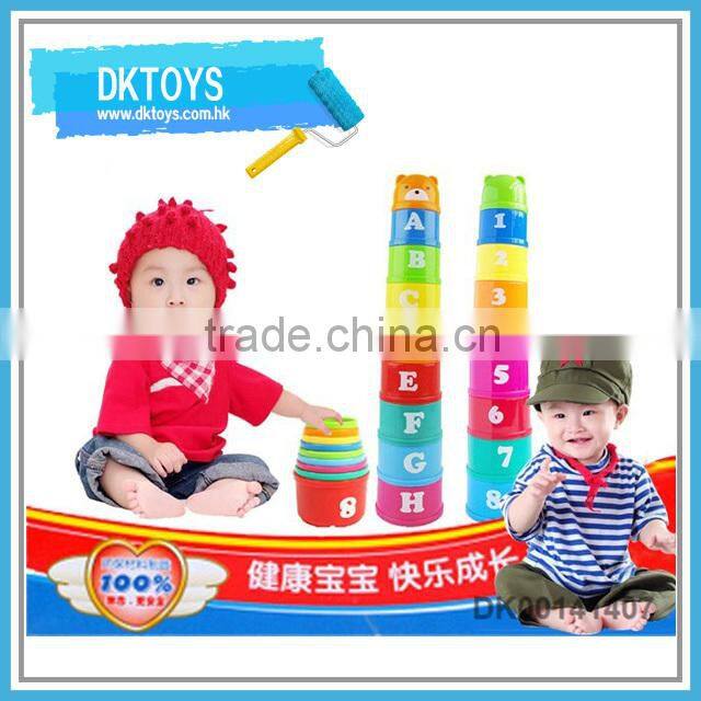 Colorful Baby Toys Educational Playing Game Plastic Stacking Cup