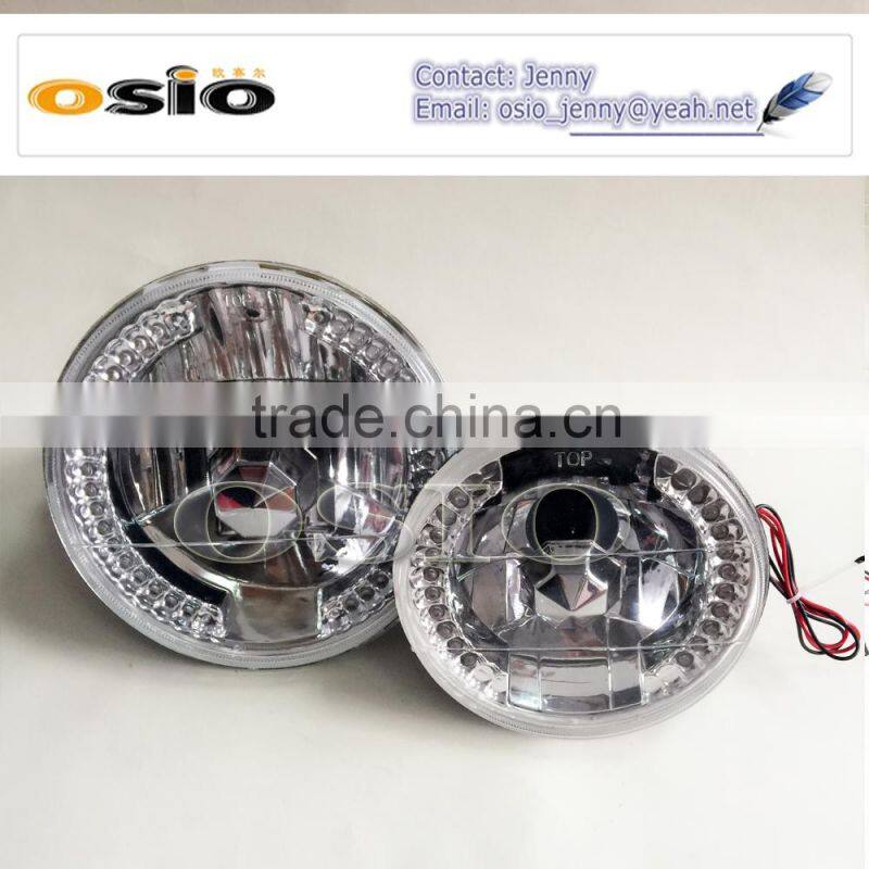 7 inch Round BMC CRYSTAL GLASS LED HALO RING Auto Halogen Semi Sealed Beam Auto Halogen Lamp H6014 H6024 H6012
