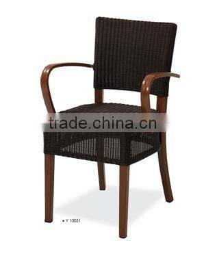 Rattan wicker hotel garden outdoor patio backyard armless chair Armless wooden handrail rattan chair