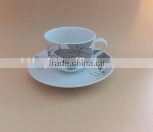 Nice flower design coffee and tea set fine porcelain ceramic cups and saucers sets