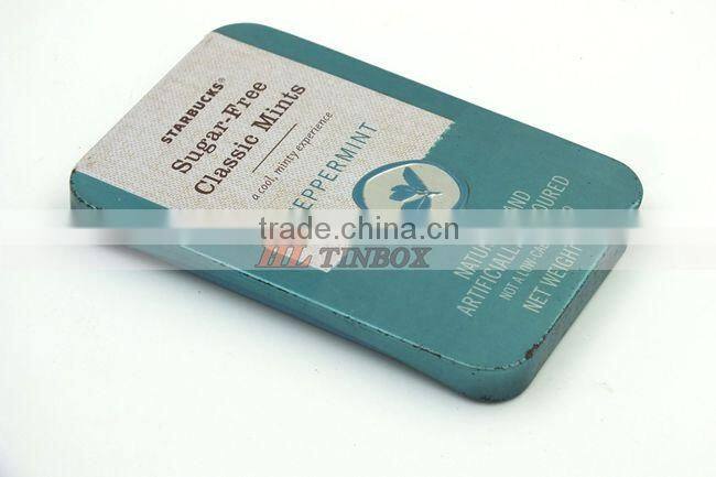 Rectangular Candy Peppermint Tin can with Slid Lid