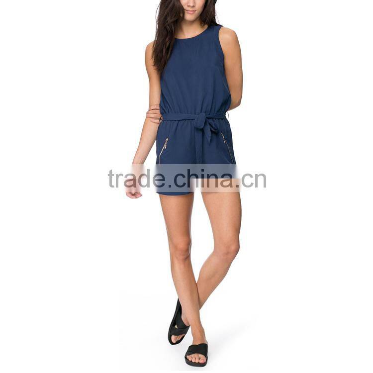 2016 OEM service casual wear plain pattern new fashion custom women jumpsuits