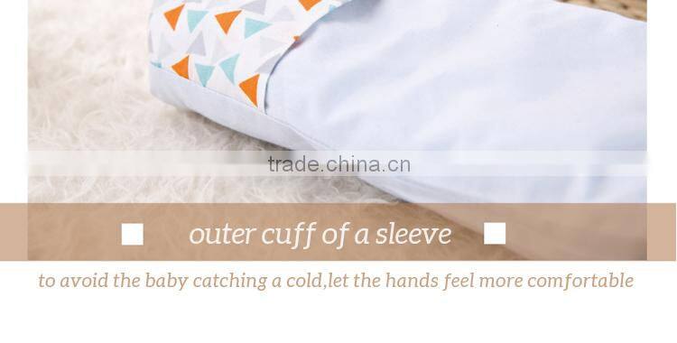 100% cotton baby child sleeping bag with detachable sleeve for four seasons blue owl