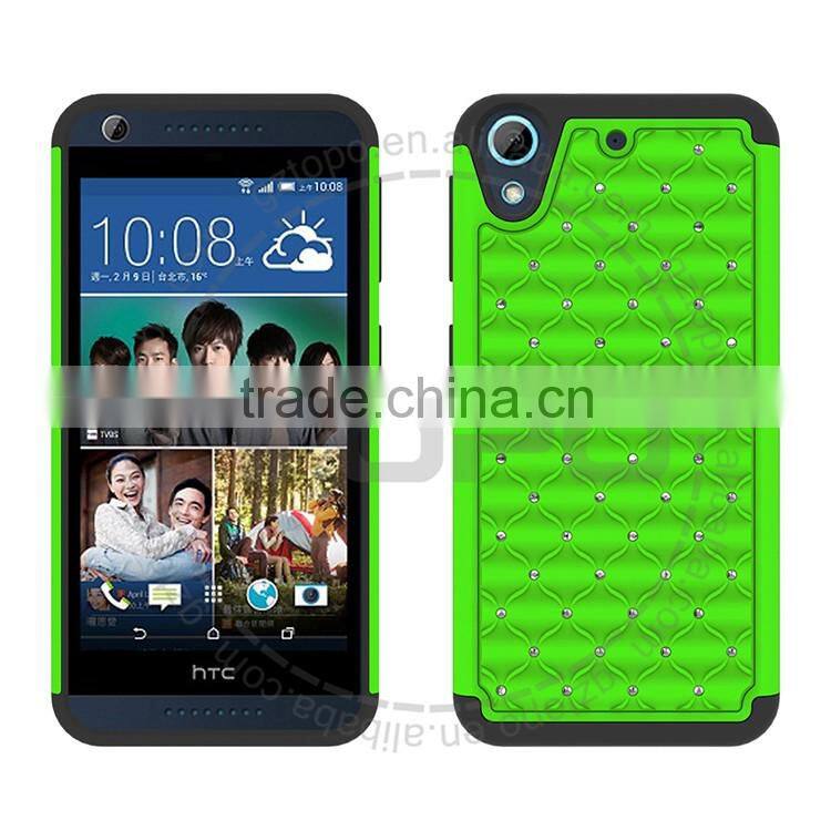 Shockproof Dual Layer Silicone PC Hard Case Studded Diamond Hybrid Case For HTC desire 626