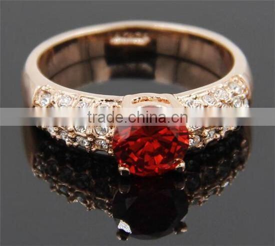 Latest design women's wedding ruby diamond weight of gold ring