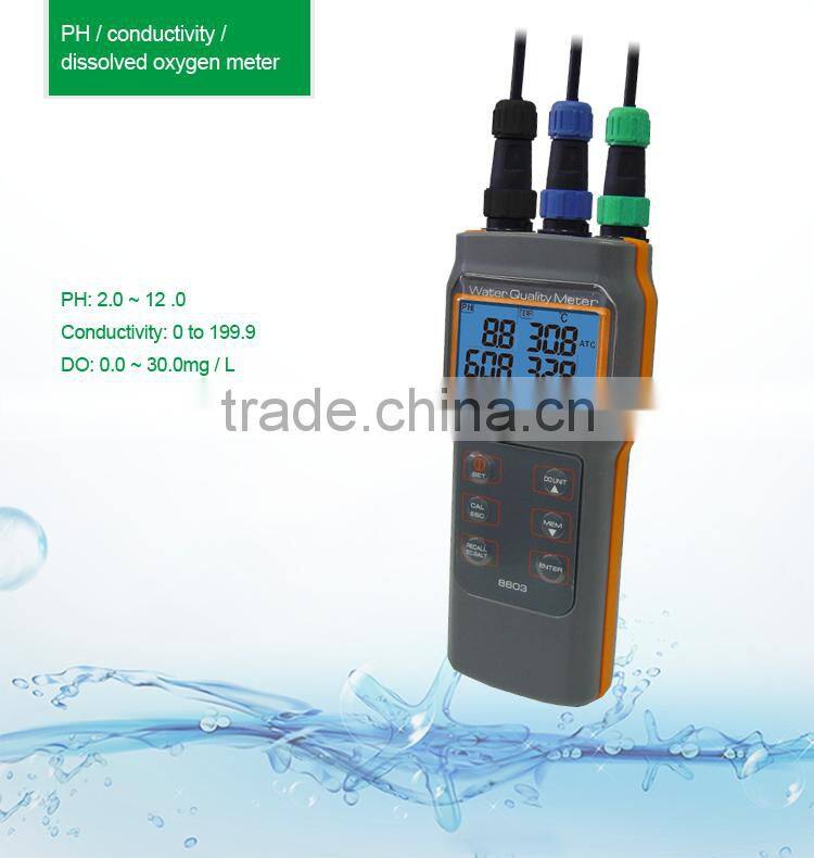 PH Meter IP67 Water quality tester Dissolved Oxygen Meter Combo PH COND. DO Meter